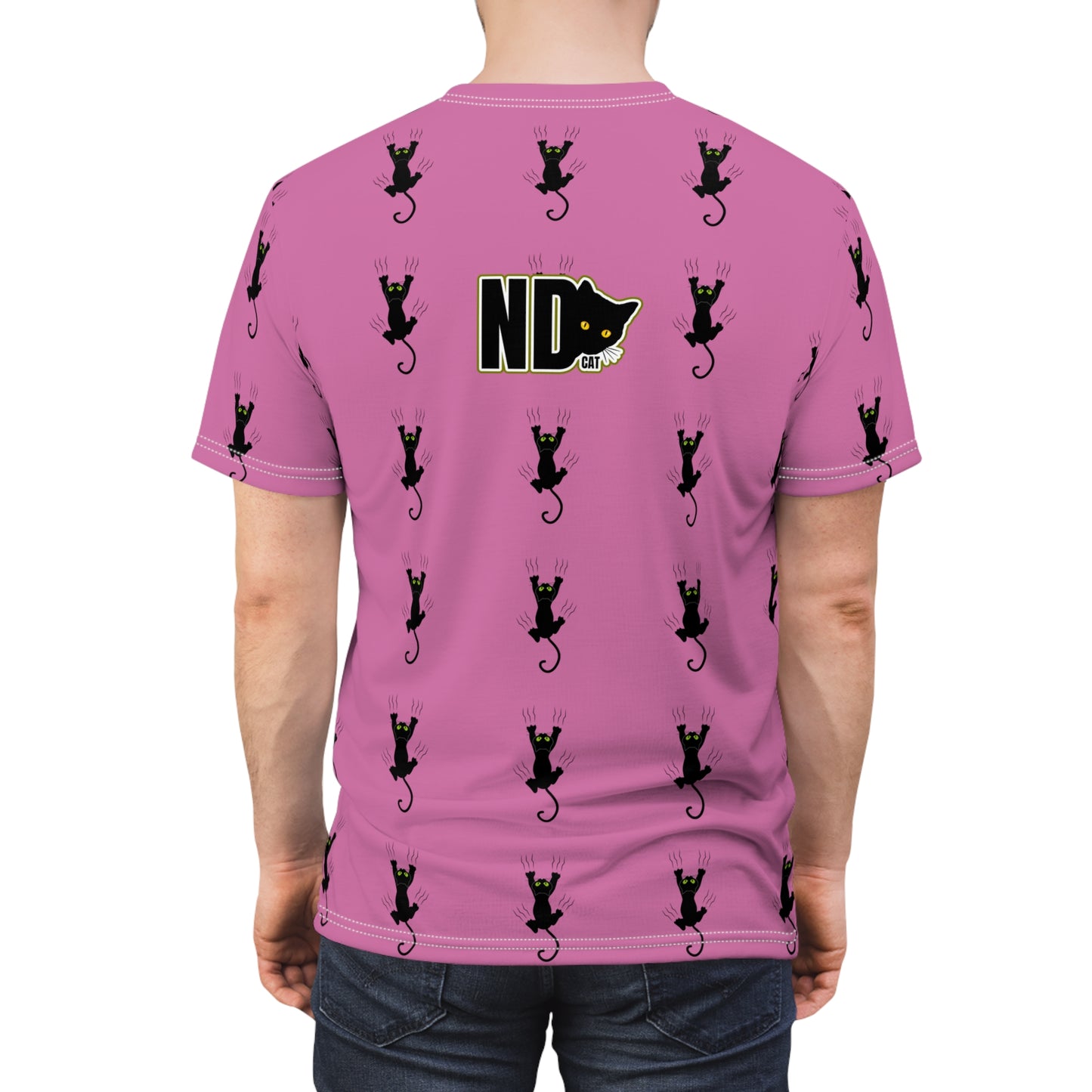 Unisex Cut & Sew Tee shirt (AOP). Gift or present for yourself or loved one. Celebrate your diversity and love of cats with a uniquely designed all over print from Neurodivergent Cats.