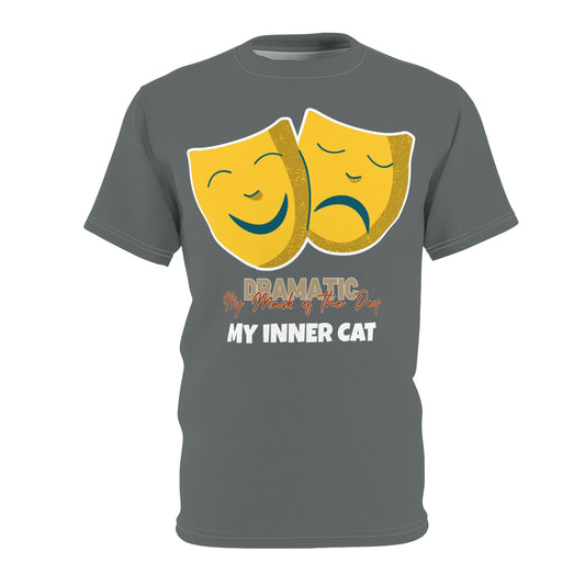 Unisex Cut & Sew Tee shirt (AOP). Gift or present for yourself or loved one. Celebrate your diversity and love of cats with a uniquely designed all over print from Neurodivergent Cats.