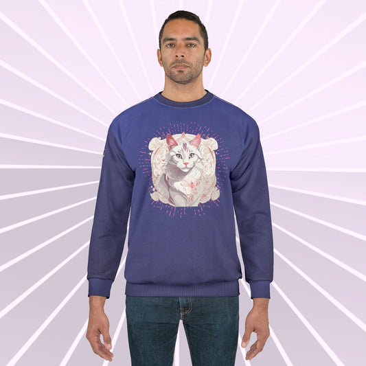 Unisex Sweatshirt (AOP) gift or present for yourself or loved one. Neurodivergent Cats. Celebrate your diversity and love of cats. Cat Princess 2