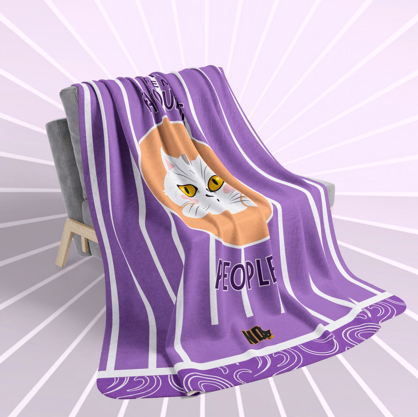 Sherpa Fleece Blanket (AOP). Gift or present for yourself or a loved one. For Neurodivergent Cats and cat lovers.